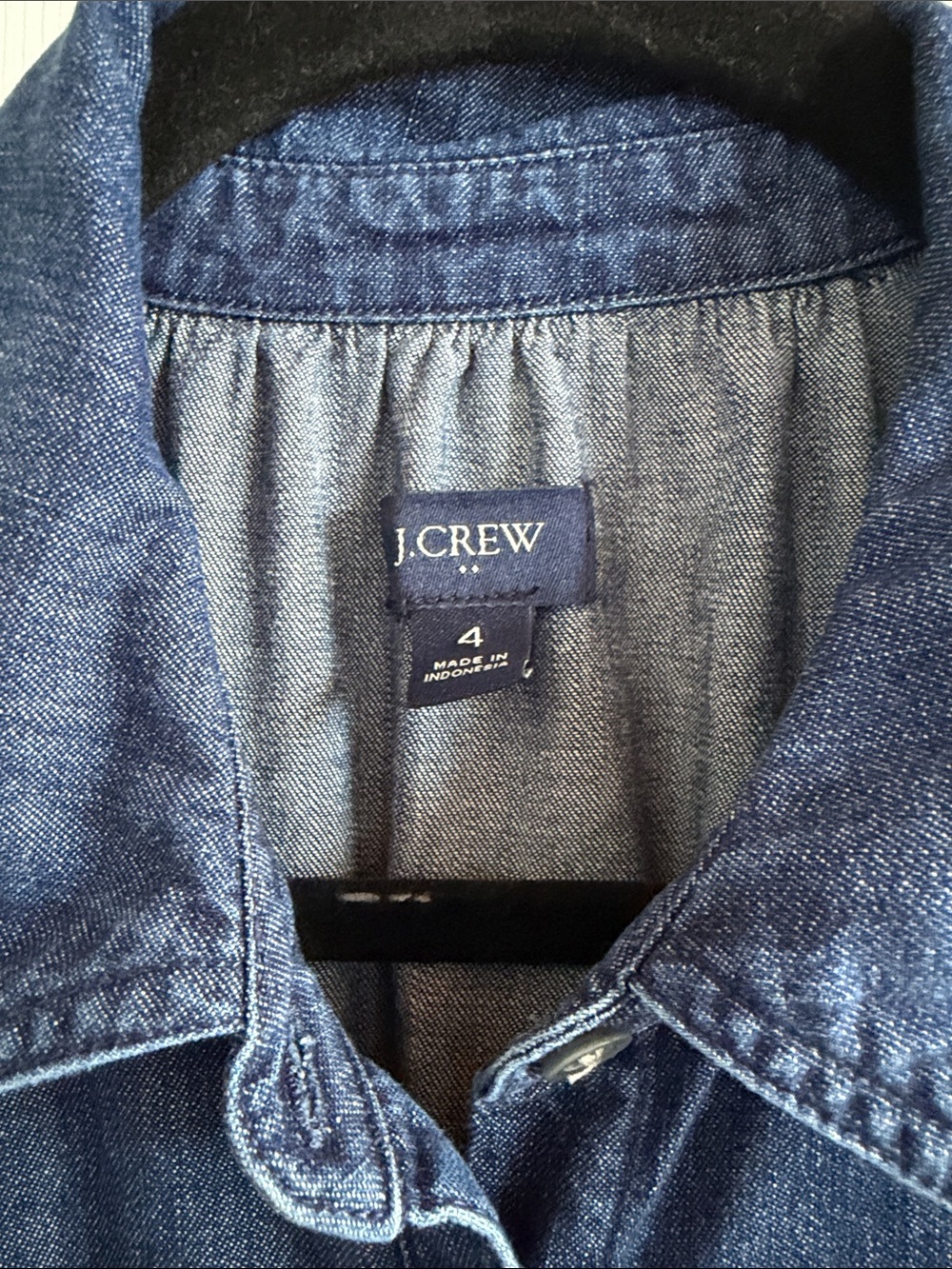 J Crew Chambray Shirt Dress‎ Blue Denim Button Front Tiered Mini size 4 - Picture 6 of 9